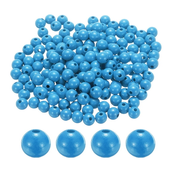 Uxcell 300pcs 12mm Sky Blue Wood Beads 3.3mm Large Hole Round Wooden Loose Spacer Beads for Jewelry Making Necklace Bracelets DIY Crafts Macrame Handmade Decorations