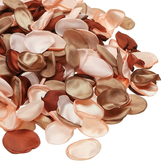 Uxcell 300pcs Artificial Rose Petals Fake Silk Flower Petals for for Wedding Party Proposal Anniversary Decoration, Apricot/Light Brown/Brown