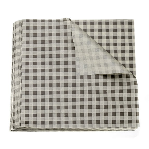 Uxcell 300pcs Square Checkered Wax Paper Sheets 8.66" x 8.66" Oil-absorbing Dry Food Wrapping Paper for Sandwich Baking Paper Liners Picnic Basket Bread Hamburger Wrap Kitchen, Brown