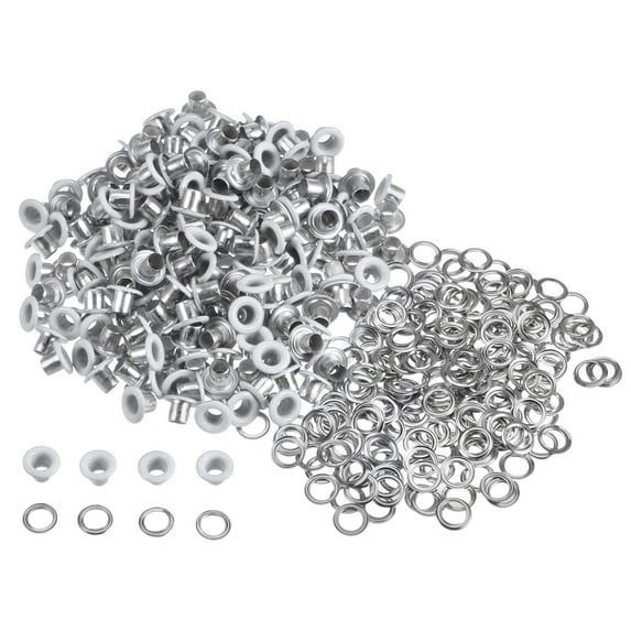 Uxcell 300set Grommets Kit Metal Eyelets 3mm 1/8" Hole Tiny Grommet for Shoes Clothes Belt Bag DIY Project, White