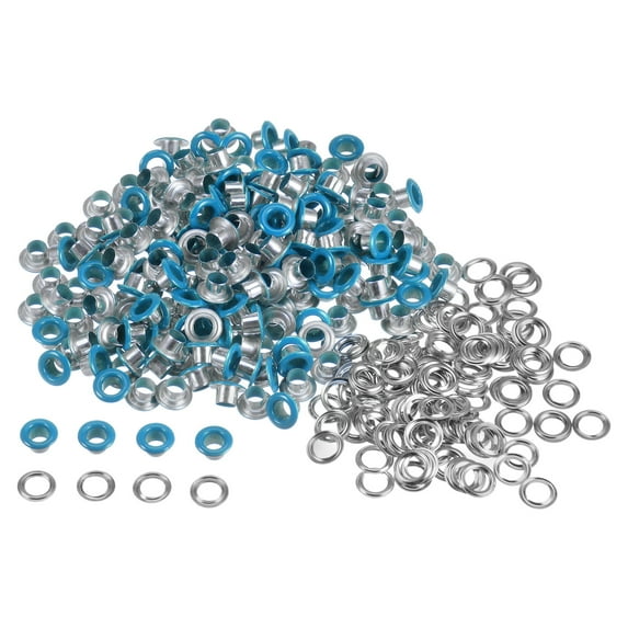 Uxcell 300set Grommets Kit Metal Eyelets 4.5mm 3/16" Hole Tiny Grommet for Shoes Clothes Belt Tag Sky Blue