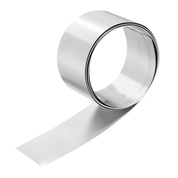 Uxcell 301 Stainless Steel Foil Roll, 0.1mm x 30mm x 1m High Elasticity Stainless Steel Narrow Foil Strip Roll Metal Plate Sheet for DIY Crafts Machinery Industry Welding Shim, Silver