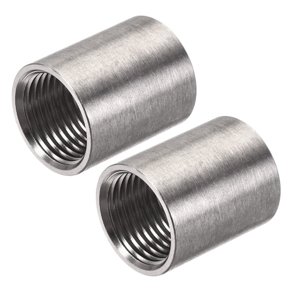 Uxcell 304 Stainless Steel 3mm Thickness 1/2 NPT Female Half Threaded Weldable Weld Coupling 2 Pack