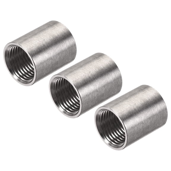 Uxcell 304 Stainless Steel 3mm Thickness 1/2 NPT Female Half Threaded Weldable Weld Coupling 3 Pack