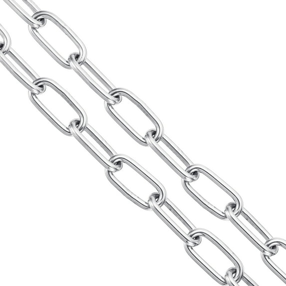 Uxcell 304 Stainless Steel Coil Chain, 4/25 Inch x 16.4 Ft, Metal Plain Link Chain, Rustproof Hardware Cable