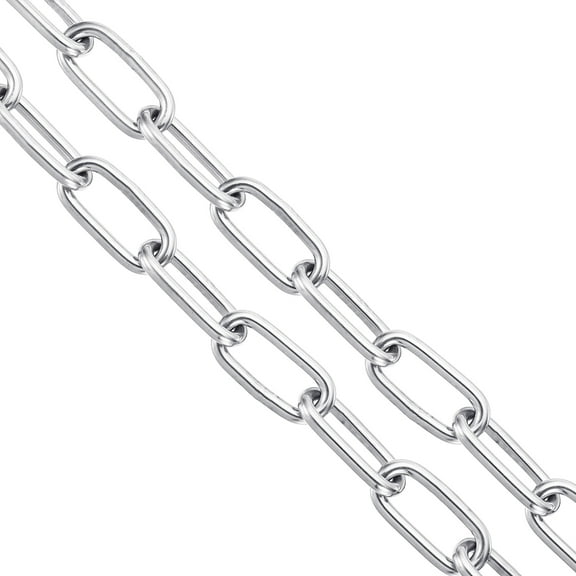 Uxcell 304 Stainless Steel Coil Chain, 4/25 Inch x 16.4 Ft, Metal Plain Link Chain, Rustproof Hardware Cable