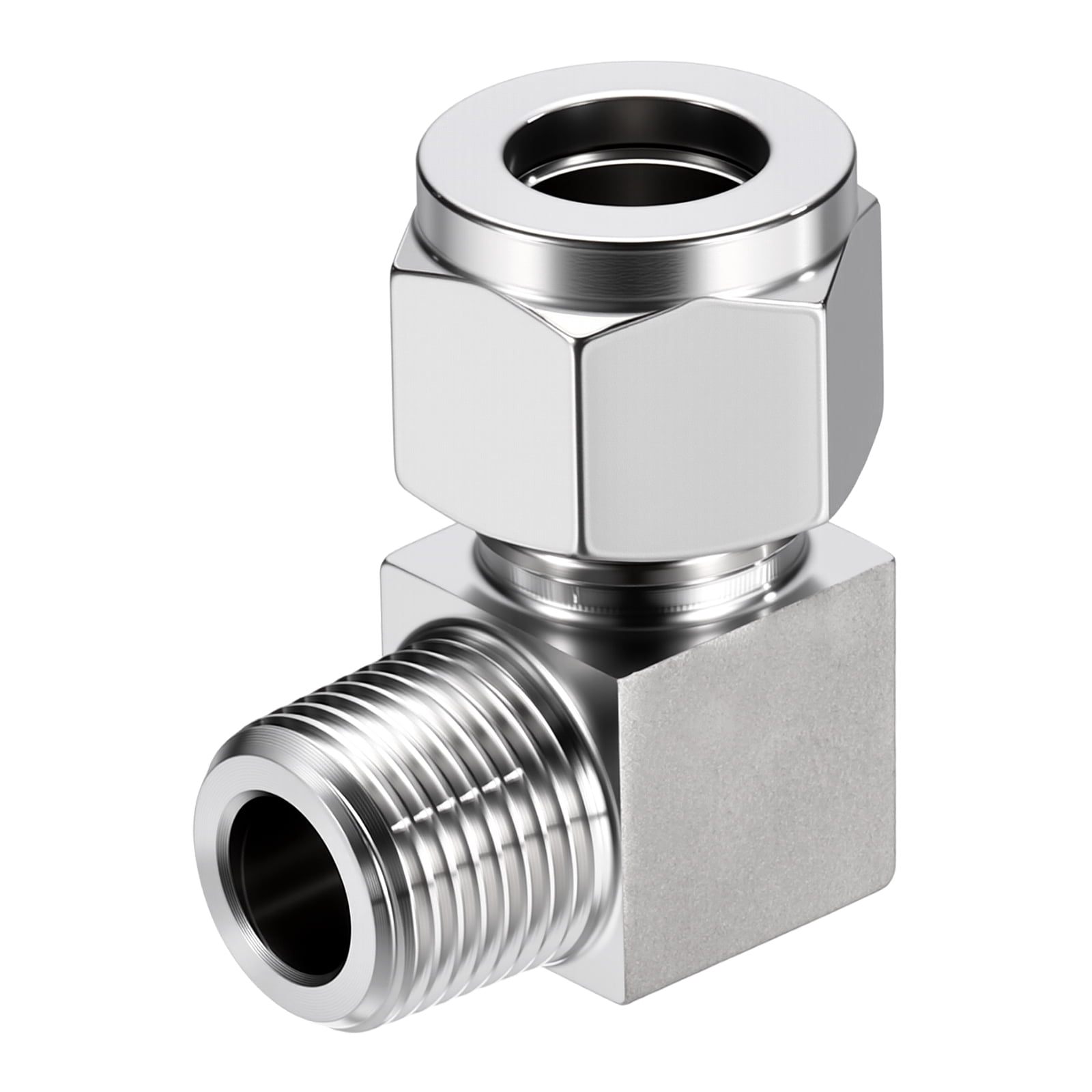 Uxcell 304 Stainless Steel Compression Tube Pipe Fitting, 90 Degree ...