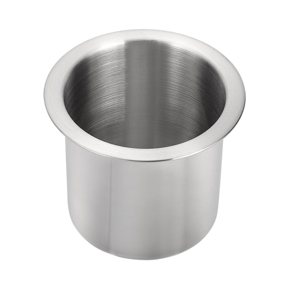 Uxcell 304 Stainless Steel Drop-in Cup, 3.43" x 4.13" Drink Can Holder Poker Table Cup Holder Insert, Silver