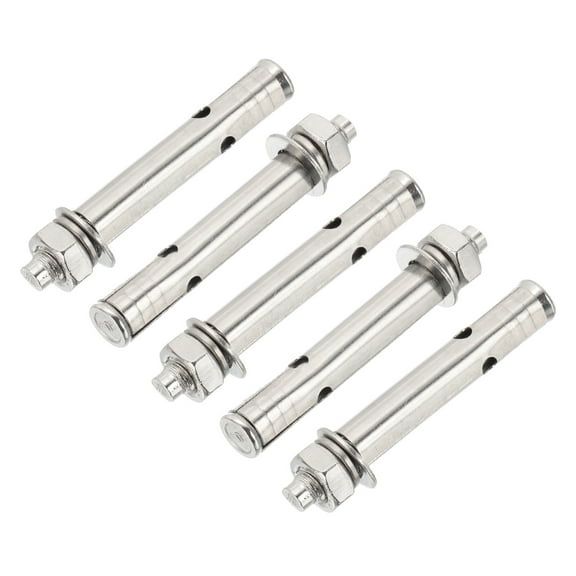 Uxcell 304 Stainless Steel Expansion Bolts, External Hex Expansion Screw Bolt for Concrete Construction M8 x 60mm 5 Pcs