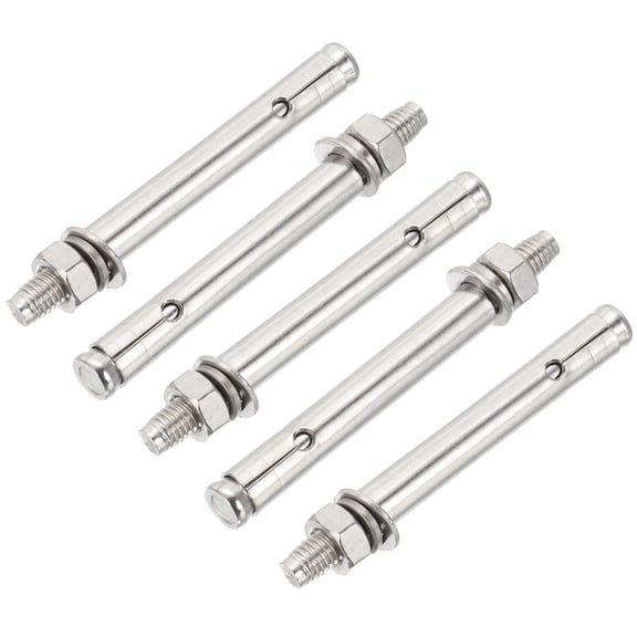 Uxcell 304 Stainless Steel Expansion Bolts, External Hex Expansion Screw Bolt for Concrete Construction M8 x 90mm 5 Pcs