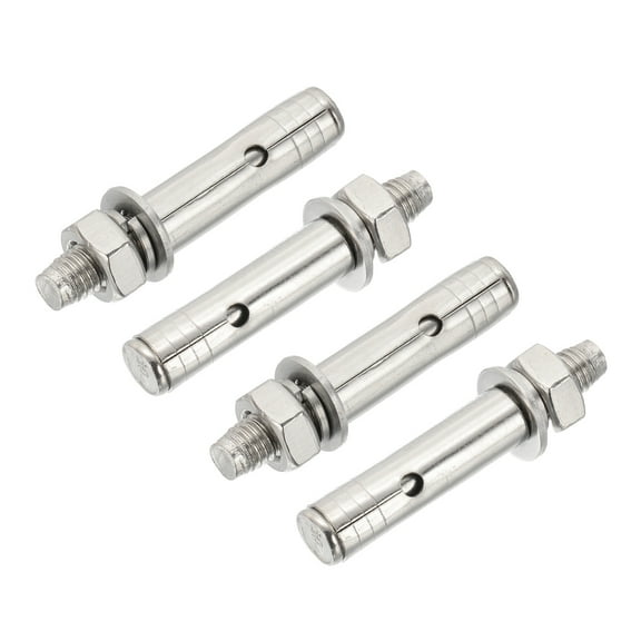 Uxcell 304 Stainless Steel Expansion Bolts, External Hex Screw Bolt for Concrete Drywall M10 x 60mm 4 Pcs