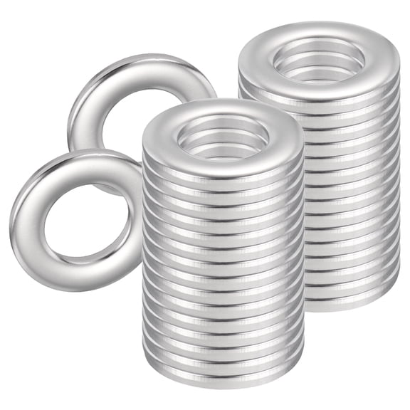 Uxcell 304 Stainless Steel Flat Washer M6 12mm OD x 1.6mm Thick, Silver Finish - 100PCS Crush Metric Metal Washers Sealing Gasket Ring for Mechanical Industry, Bolts, Screws, Automotive