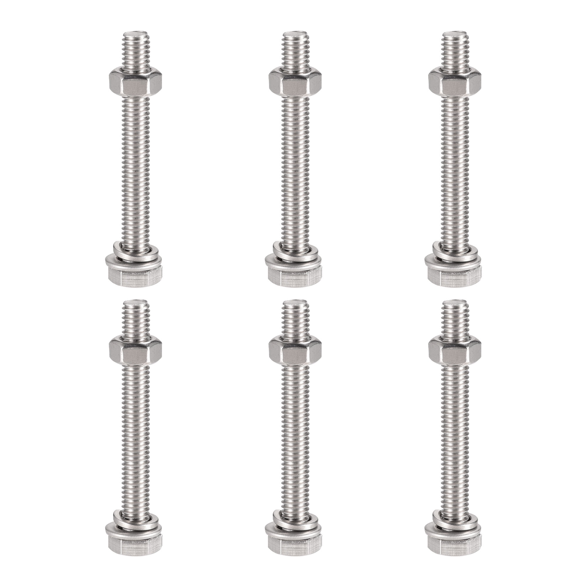 Uxcell 304 Stainless Steel Hex Head Screws Bolts, Nuts, Flat & Lock