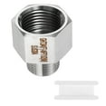 thumbnail image 1 of Uxcell 304 Stainless Steel Hex Nipple 3/4" GHT Female x 1/2" NPT Male Straight Thread Pipe Fitting Extension Pipe Fittings Connector Adapter for Water Oil Gas Tub, 1 of 6