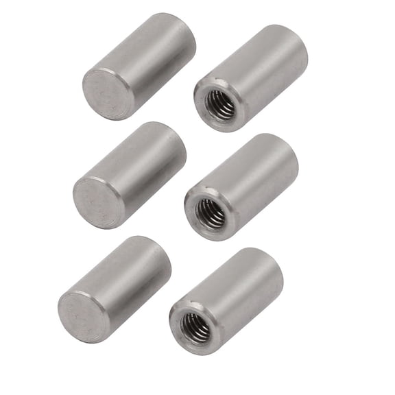 Uxcell 304 Stainless Steel M3 Female Thread 5mm x 10mm Cylindrical Dowel Pin 6pcs
