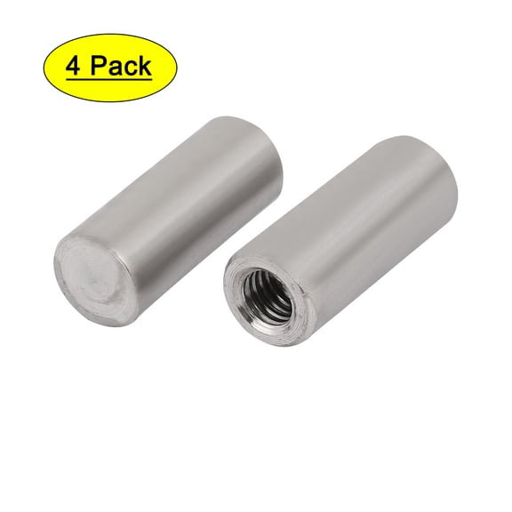 Uxcell 304 Stainless Steel M6 Female Thread 10mm x 25mm Cylindrical Dowel Pin 4pcs