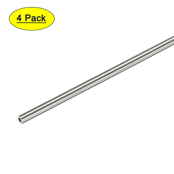 Uxcell 304 Stainless Steel Metal Seamless Straight Tubing Tubes 2mm x 0.5mm x 300mm