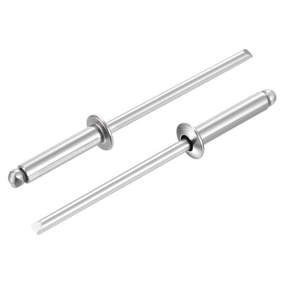 Uxcell 304 Stainless Steel Open End Blind Rivets 1/8"x5/8", Silver Finish - 100PCS Heavy Duty Fasteners for Automotive, Marine, RV, HVAC, Furniture