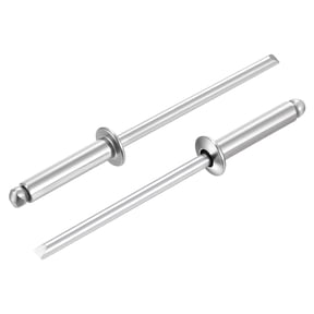 Uxcell 304 Stainless Steel Open End Blind Rivets 1/8"x5/8", Silver Finish - 100PCS Heavy Duty Fasteners for Automotive, Marine, RV, HVAC, Furniture