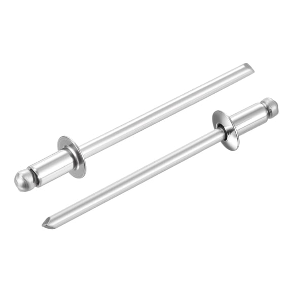 Uxcell 304 Stainless Steel Open End Blind Rivets Dome Head Rivet 1/8" x 1/4", Silver Finish - 100PCS Heavy Duty Fasteners for Automotive, Marine, RV, HVAC, Furniture