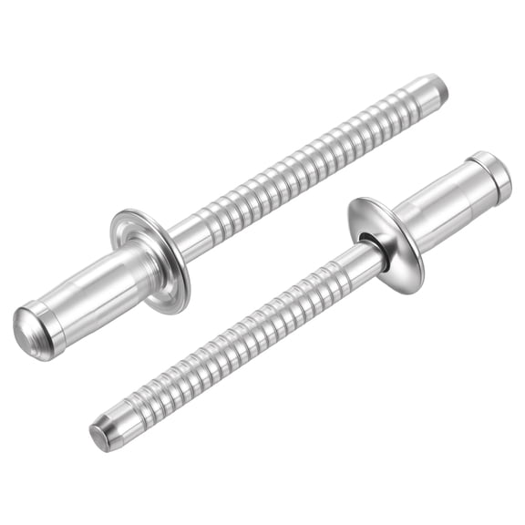 Uxcell 304 Stainless Steel Open End Blind Rivets Dome Head Rivet 3/16" x 3/8", Silver Finish - 100PCS Heavy Duty Fasteners for Automotive, Marine, RV, HVAC, Furniture