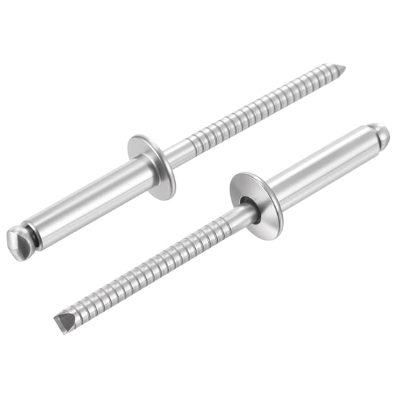 Uxcell 304 Stainless Steel Open End Blind Rivets Dome Head Rivet 5/32" x 5/8", Silver Finish - 100PCS Heavy Duty Fasteners for Automotive, Marine, RV, HVAC, Furniture