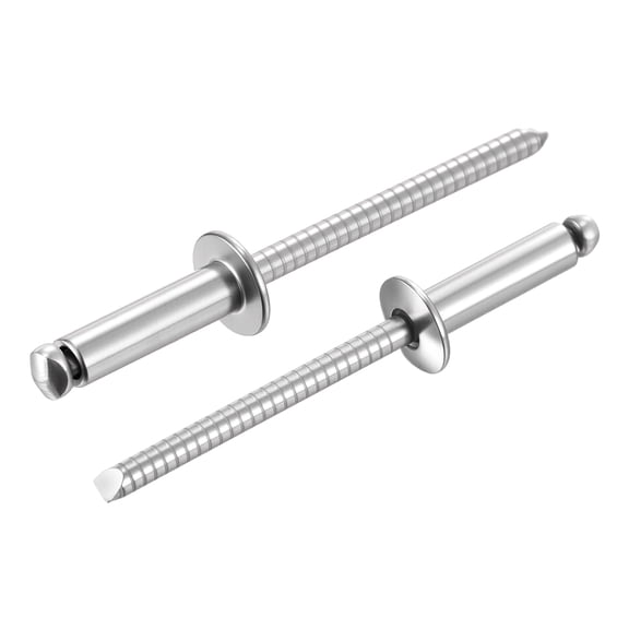Uxcell 304 Stainless Steel Open End Blind Rivets Dome Head Rivet 5/32" x 9/16", Silver Finish - 50PCS Heavy Duty Fasteners for Automotive, Marine, RV, HVAC, Furniture