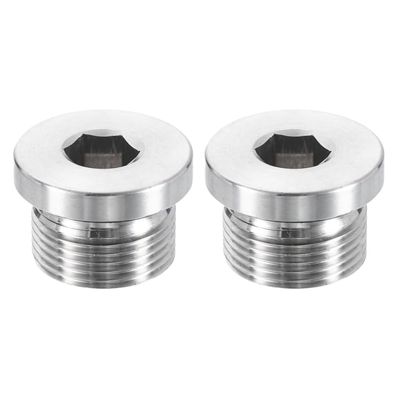 Uxcell 304 Stainless Steel Pipe Plug Fitting 1-1/2" PT Male Thread Outer Hex Head Cap Hexagonal Head Bung Plugs Fittings for Air Water Oil Gas Tube