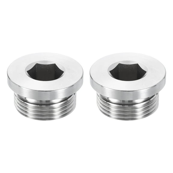 Uxcell 304 Stainless Steel Pipe Plug Fitting 1-1/4" PT Male Thread Outer Hex Head Cap Hexagonal Head Bung Plugs Fittings for Air Water Oil Gas Tube