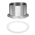 thumbnail image 1 of Uxcell 304 Stainless Steel Sanitary Pipe Fitting 2" PT Female Thread to 2.5" Tri Cover 77.5mm Ferrule OD with PTFE Gaskets, 1 of 6