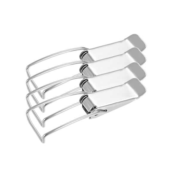 Uxcell 304 Stainless Steel Spring Loaded Toggle Latch 4 Pcs, 86mm Length