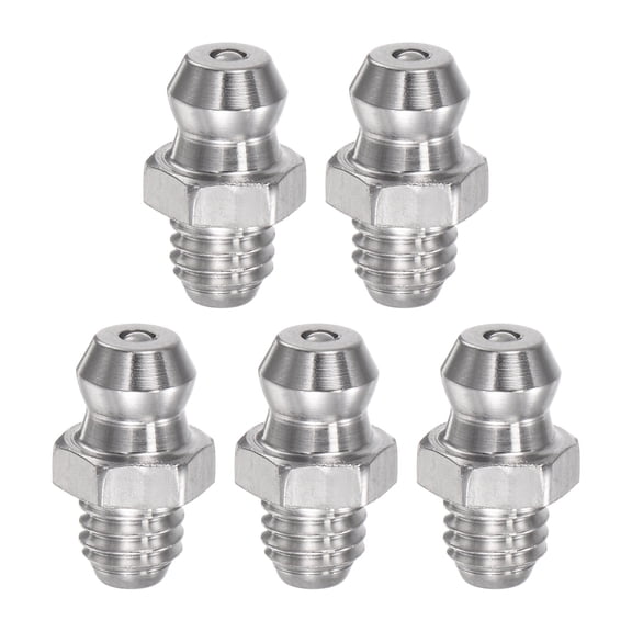Uxcell 304 Stainless Steel Straight Hydraulic Grease Fitting M6 x 1mm Thread 5 Pack