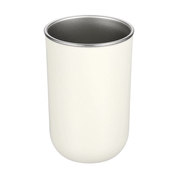 Uxcell 304 Stainless Steel Toothbrush Cup, 10 oz Bathroom Tumbler Cups Reusable Unbreakable Toothbrush Holder for Storing Toothpaste Comb Makeup Brush Pen, White