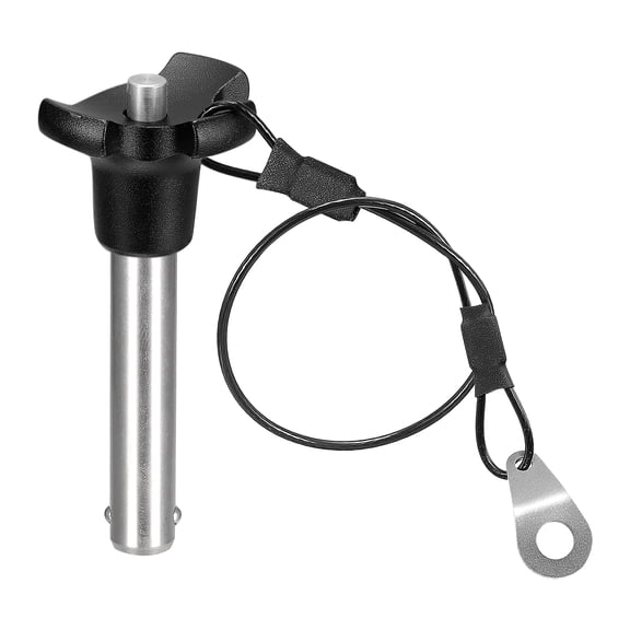Uxcell 304 Stainless Steel Triangular Cap Push Button Quick Release Pin with 24.5cm Rope, 10mm to 41mm