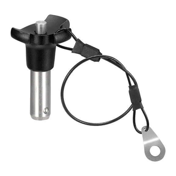 Uxcell 304 Stainless Steel Triangular Cap Push Button Quick Release Pin with 24.5cm Rope, 12mm to 25mm