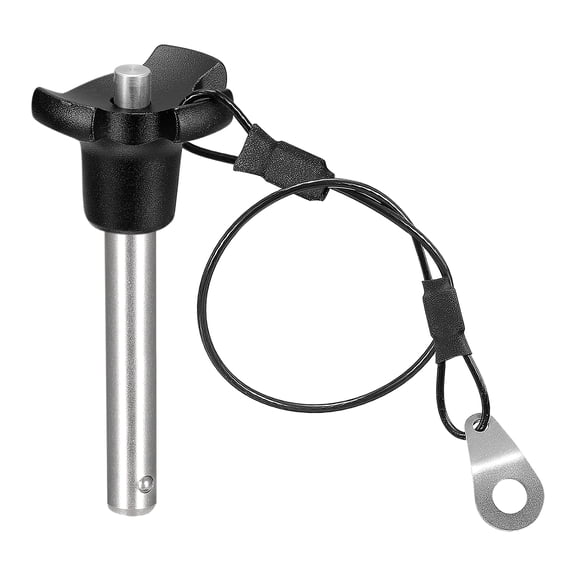 Uxcell 304 Stainless Steel Triangular Cap Push Button Quick Release Pin with 24.5cm Rope, 8mm to 41mm