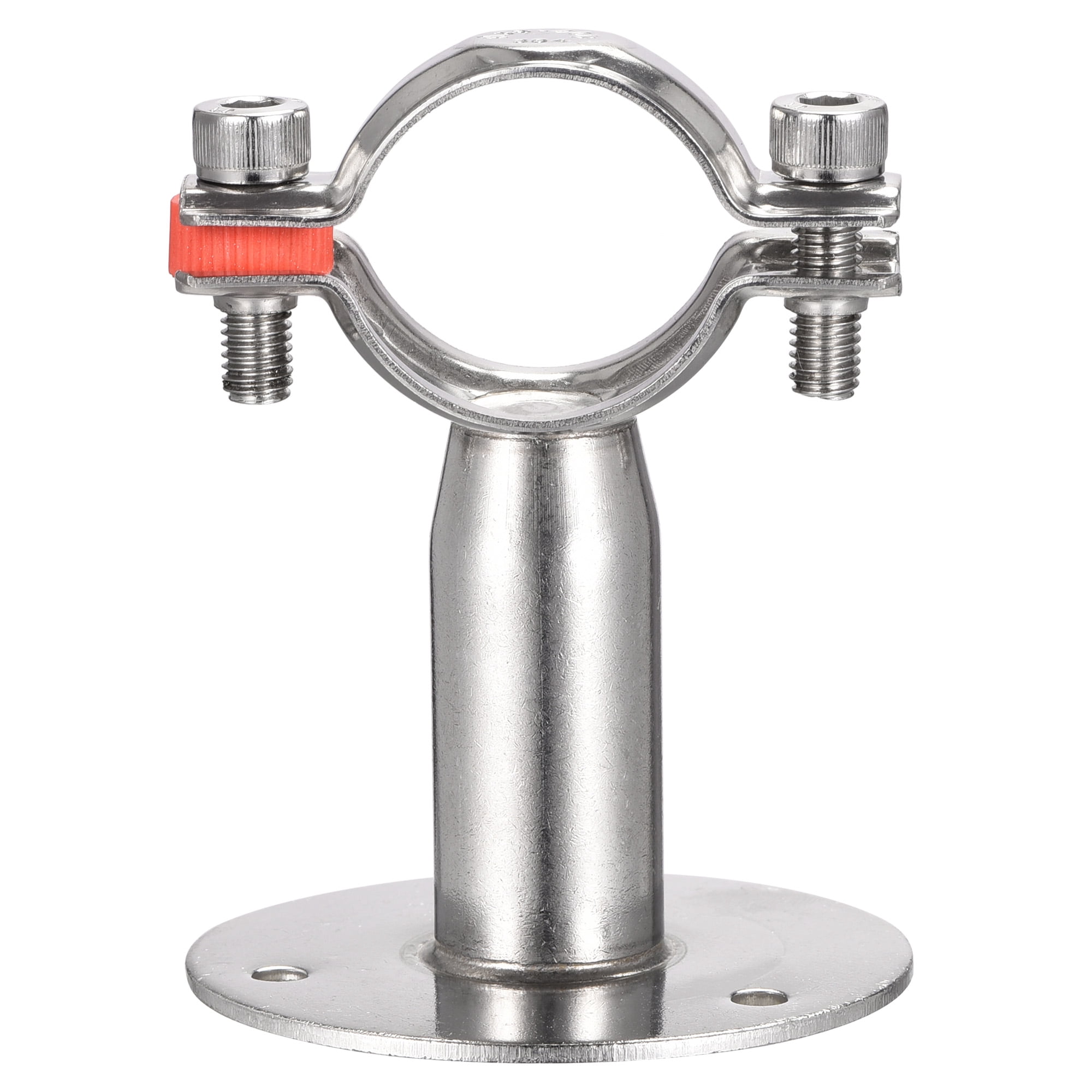 304 Stainless Steel Adjustable Pipe Support Bracket – Wall/Ceiling Mount For 24-28mm Diameter Pipes, Height 50-100mm (2-Pack)