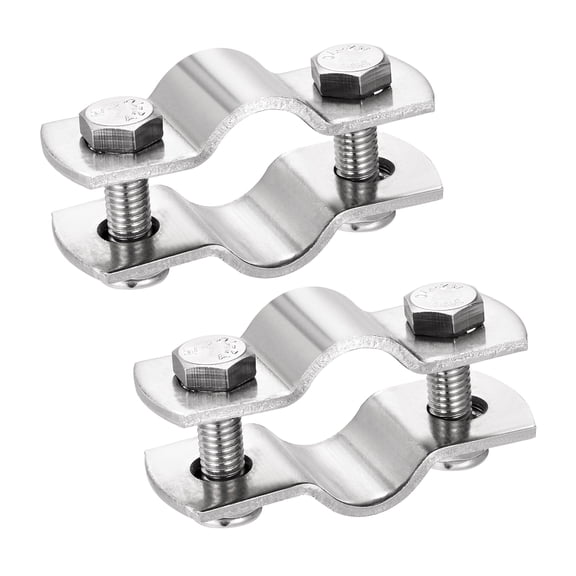 Uxcell 304 Stainless Steel Wall Mount Ceiling Mount Pipe Support for 27mm Pipe 2 Pack