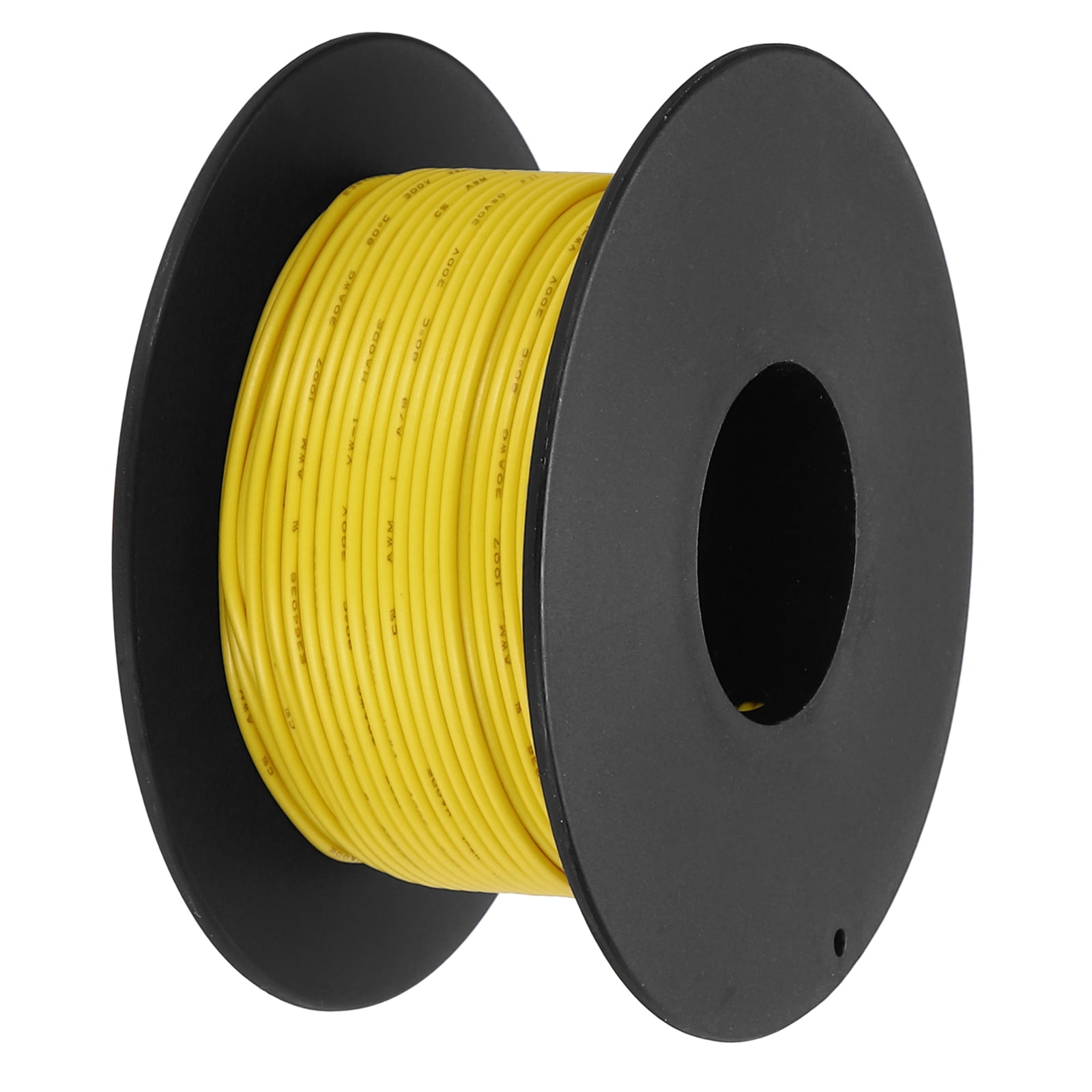 Uxcell 30AWG Stranded Wire Hookup 30M/98ft Yellow Electrical Wire ...