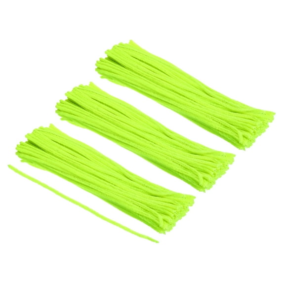 Uxcell 30CM/12Inch Pipe Cleaners, 300 Pack Flexible Chenille Stems for DIY Art Creative Crafts, Fluorescent Green