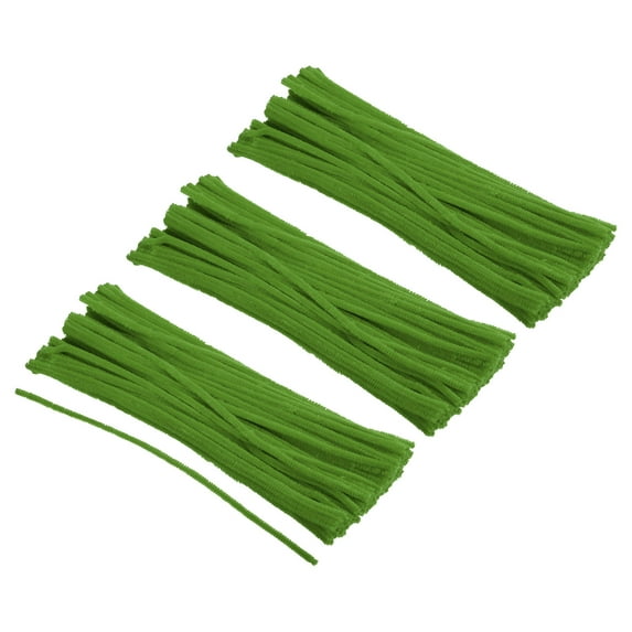 Uxcell 30CM/12Inch Pipe Cleaners, 300 Pack Flexible Chenille Stems for DIY Art Creative Crafts, Light Green