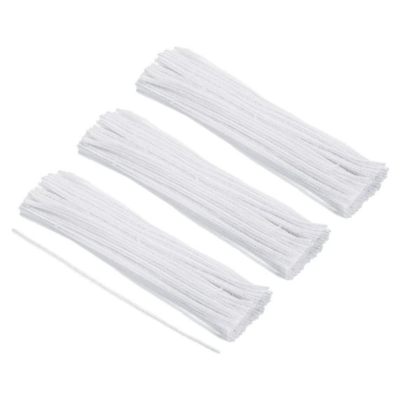 Uxcell 30CM/12Inch Pipe Cleaners, 300 Pack Flexible Chenille Stems for DIY Art Creative Crafts, White