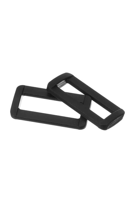 30Pack 1-1/4 Inch Plastic Rectangle Rings Webbing Belts Buckle Slide Loop, Black