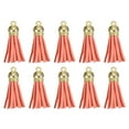 thumbnail image 1 of Uxcell 30Pack 1.5" Leather Tassels Keychain Charm with Gold Cap for DIY, Coral Pink, 1 of 6
