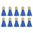 thumbnail image 1 of Uxcell 30Pack 1.5" Leather Tassels Keychain Charm with Gold Cap for DIY, Navy Blue, 1 of 6