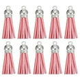 thumbnail image 1 of Uxcell 30Pack 1.5" Leather Tassels Keychain Charm with Silver Cap for DIY, Pink, 1 of 6