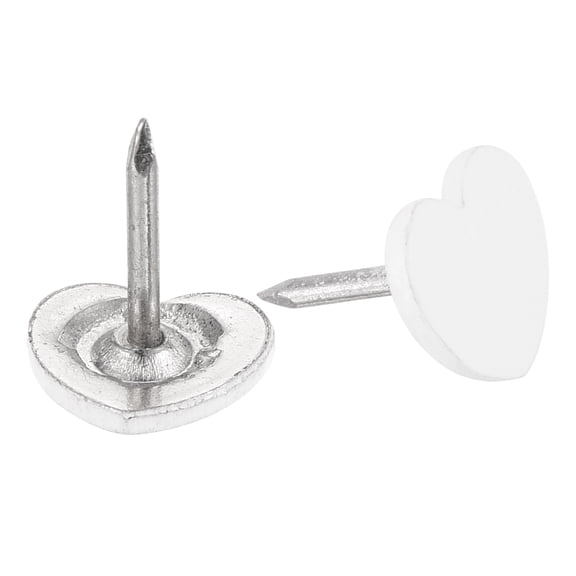 Uxcell 30Pack 11mmx12.5mm Flat Head Decorative Upholstery Tacks Furniture Nails, White