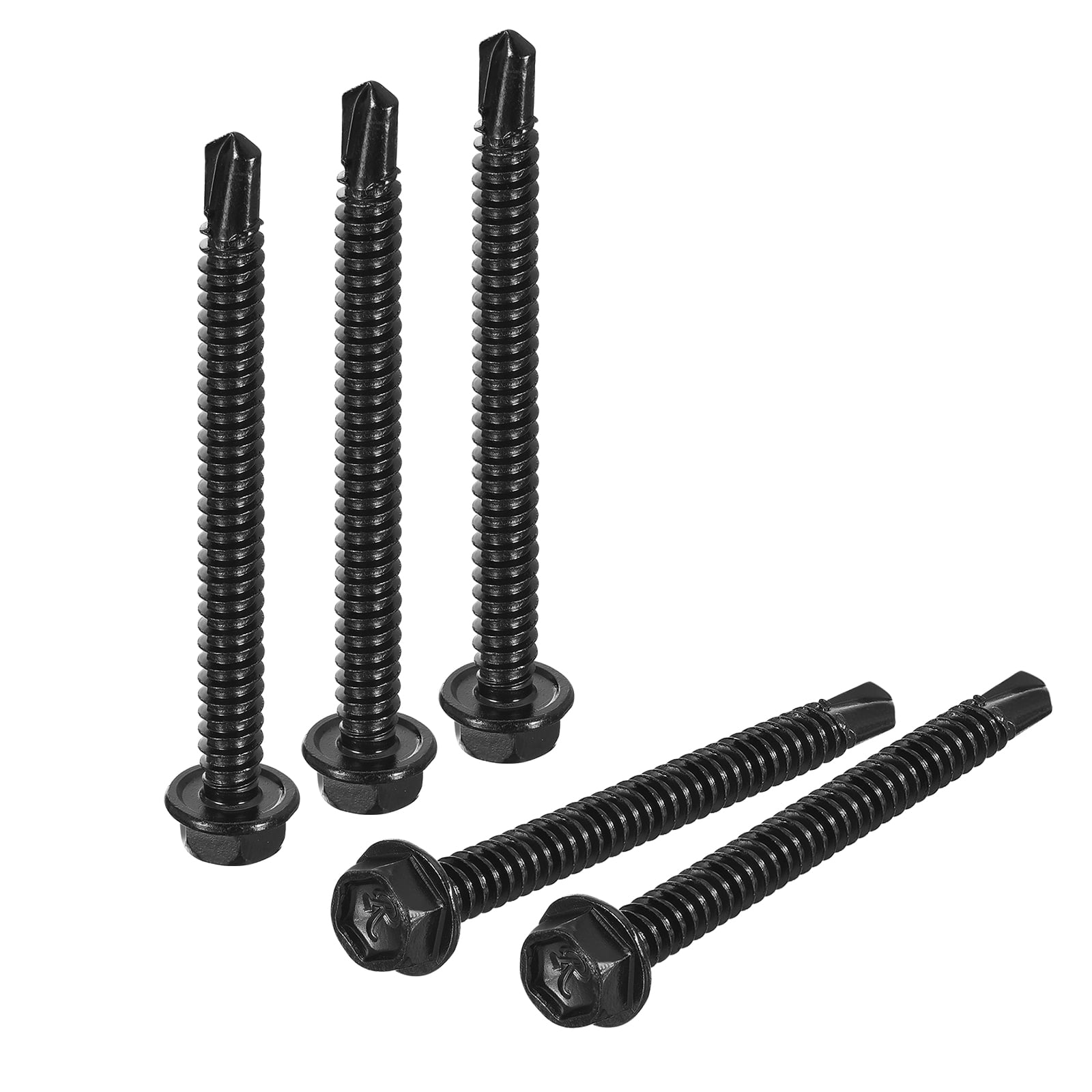 Uxcell 30Pack #14 x 3" Hex Washer Head Self Tapping Screws Sheet Metal Screws