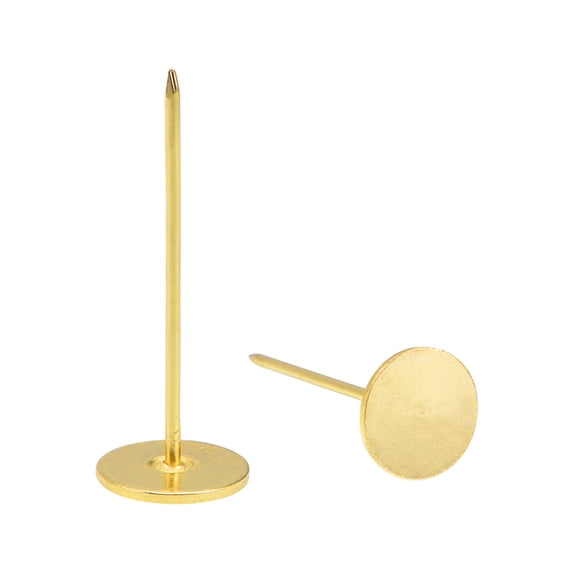 Uxcell 30Pack 18mmx50mm Flat Head Decorative Upholstery Tacks Furniture Nails, Gold