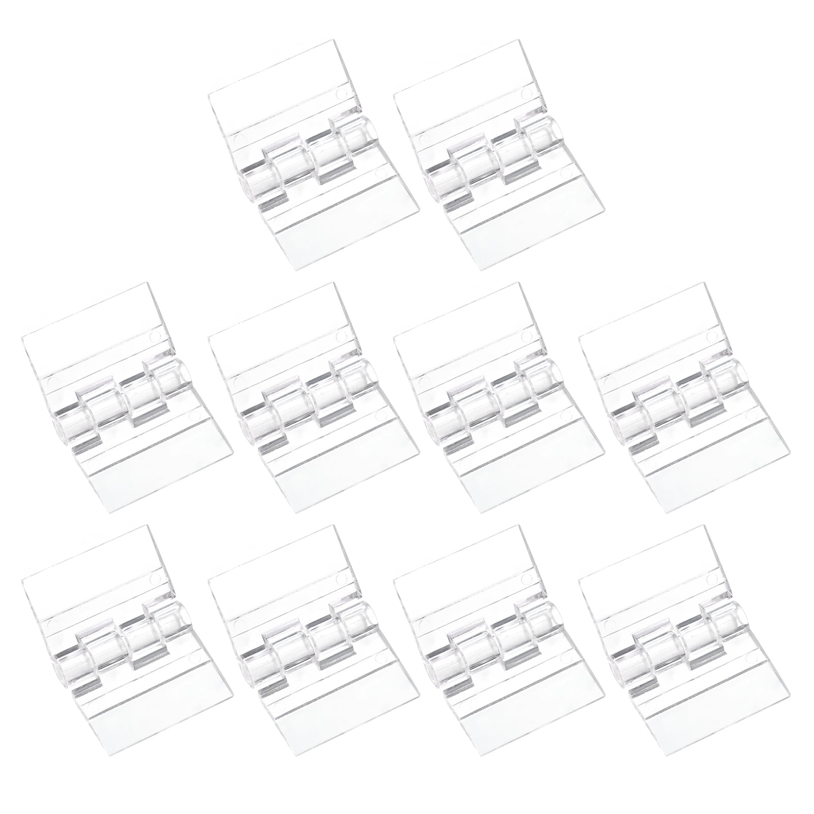 Uxcell 30Pack 25x34mm Acrylic Hinges Clear Folding Hinge Transparent ...